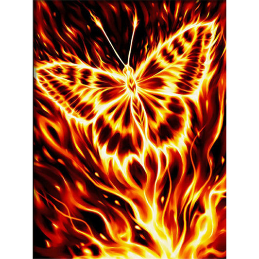 Flaming Butterfly - Full Round Drill Diamond Painting 50*60CM