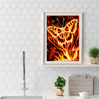 Flaming Butterfly - Full Round Drill Diamond Painting 50*60CM