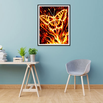 Flaming Butterfly - Full Round Drill Diamond Painting 50*60CM