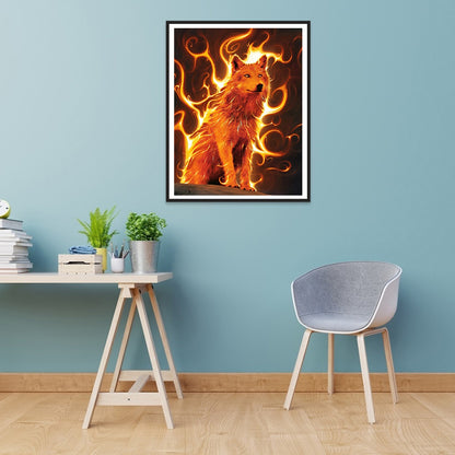 Flaming Fox - Full Round Drill Diamond Painting 50*60CM