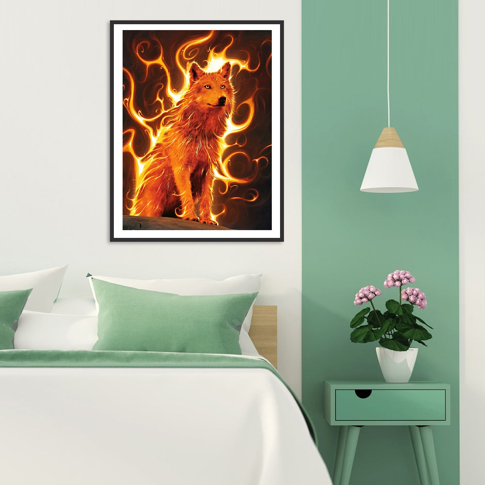 Flaming Fox - Full Round Drill Diamond Painting 50*60CM