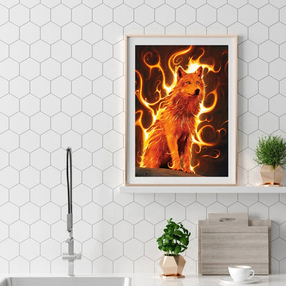 Flaming Fox - Full Round Drill Diamond Painting 50*60CM