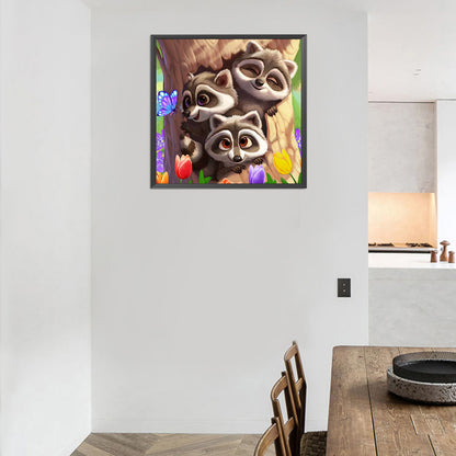 Three Beavers - Full Round Drill Diamond Painting 30*30CM