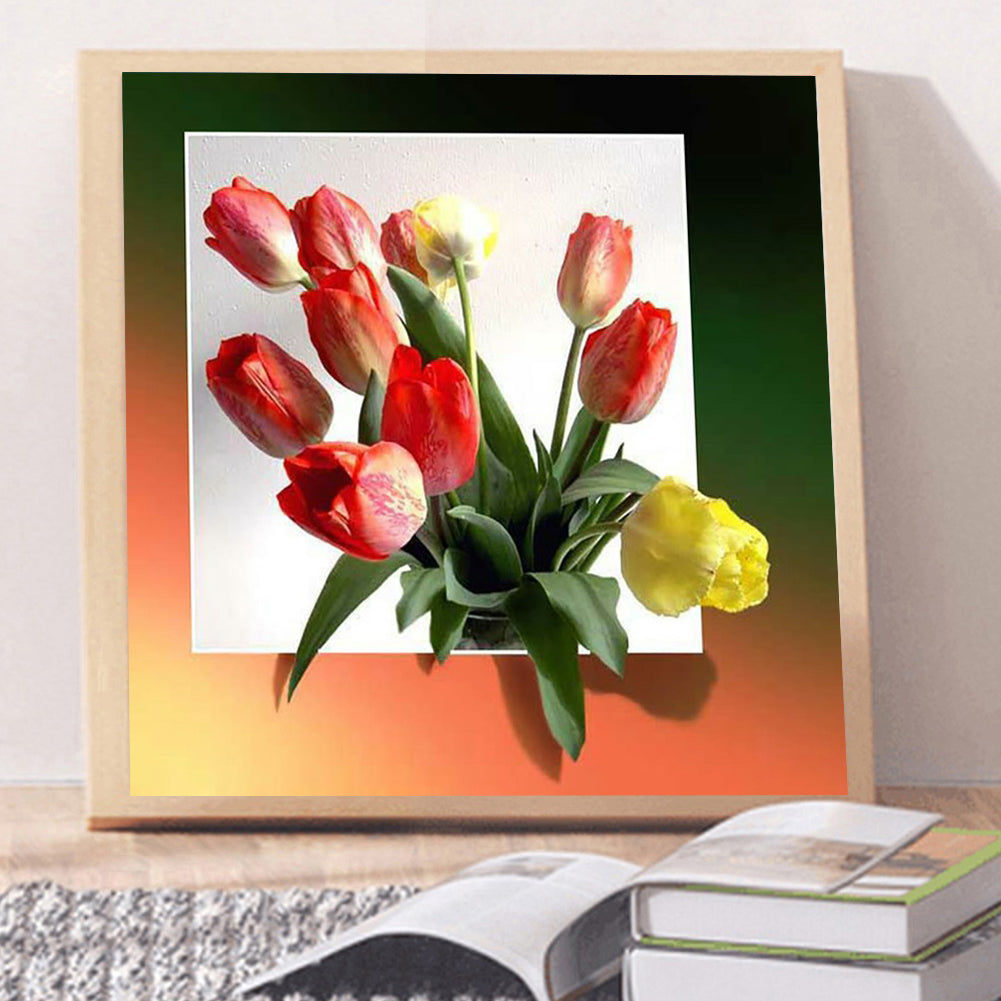 Tulip Bouquet - Full Round Drill Diamond Painting 40*40CM
