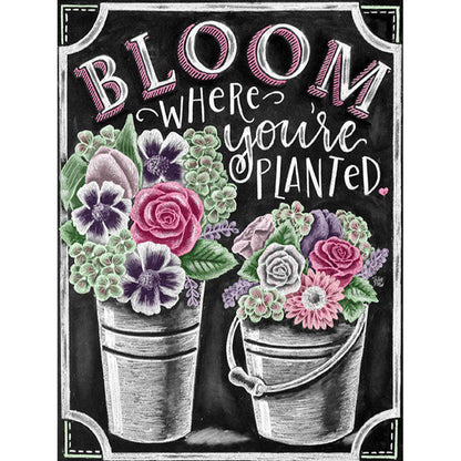 Spring Flowers In English - Full Round Drill Diamond Painting 30*40CM