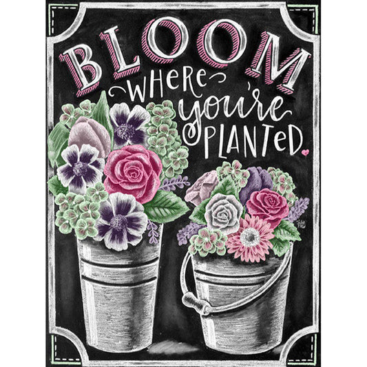 Spring Flowers In English - Full Round Drill Diamond Painting 30*40CM