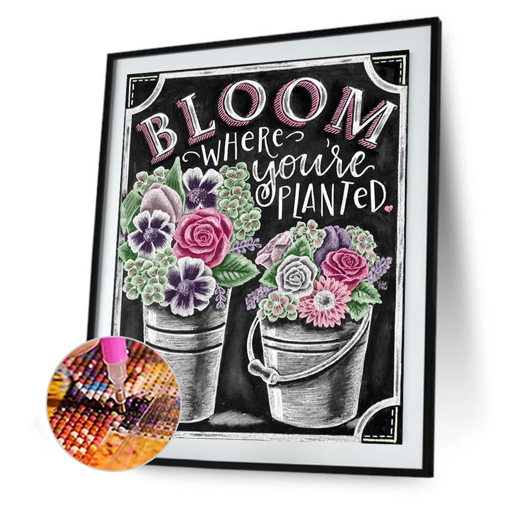 Spring Flowers In English - Full Round Drill Diamond Painting 30*40CM