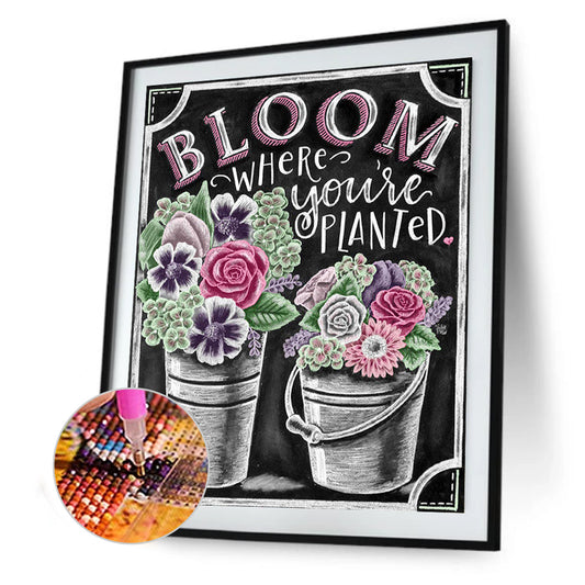 Spring Flowers In English - Full Round Drill Diamond Painting 30*40CM