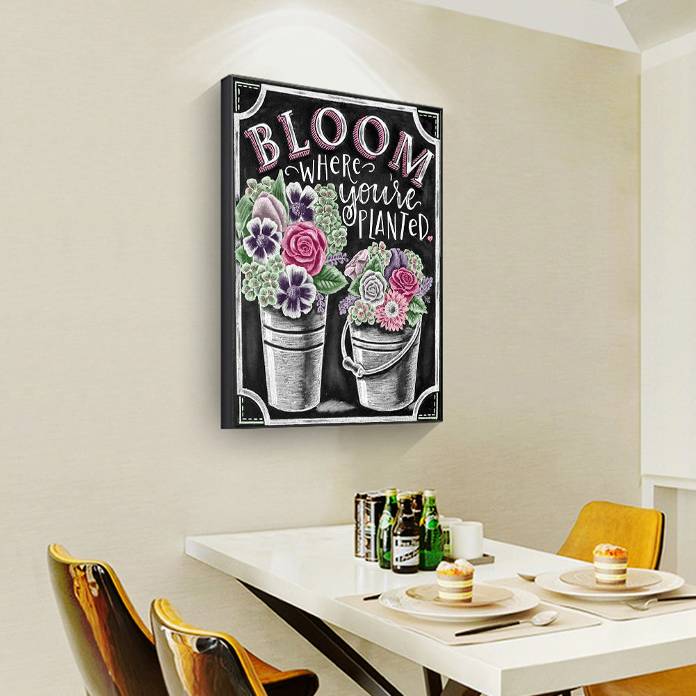 Spring Flowers In English - Full Round Drill Diamond Painting 30*40CM