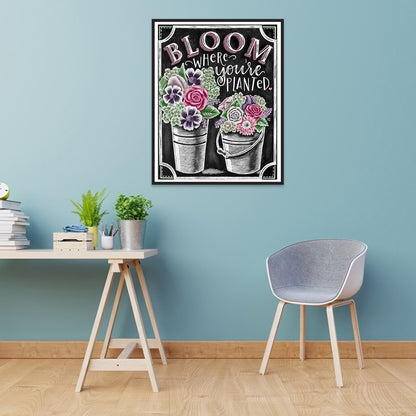 Spring Flowers In English - Full Round Drill Diamond Painting 30*40CM