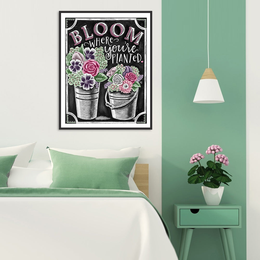 Spring Flowers In English - Full Round Drill Diamond Painting 30*40CM