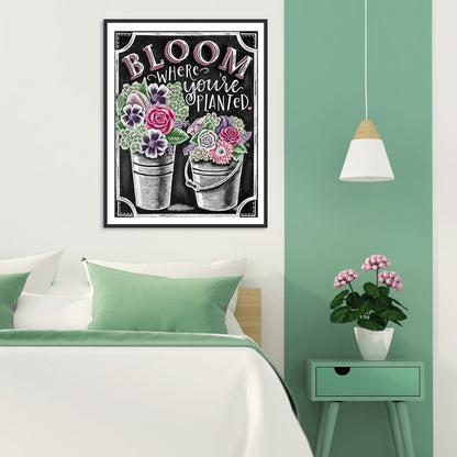 Spring Flowers In English - Full Round Drill Diamond Painting 30*40CM