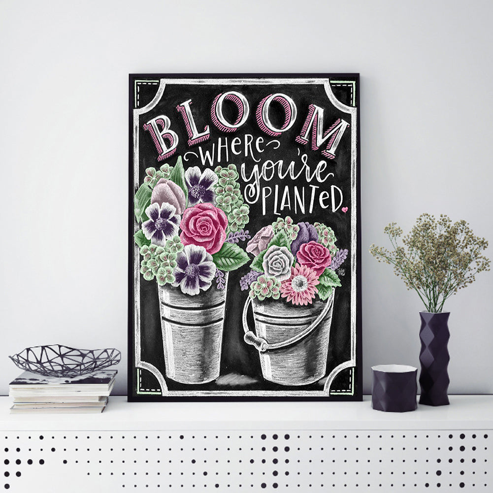 Spring Flowers In English - Full Round Drill Diamond Painting 30*40CM