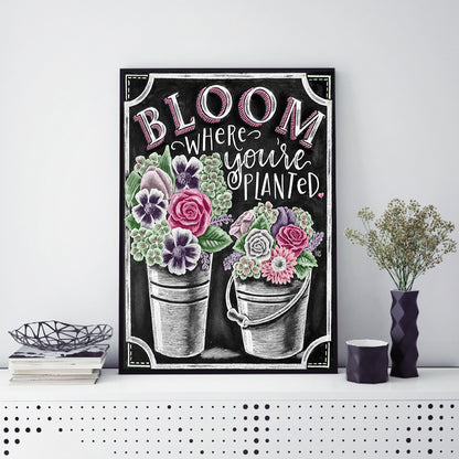 Spring Flowers In English - Full Round Drill Diamond Painting 30*40CM