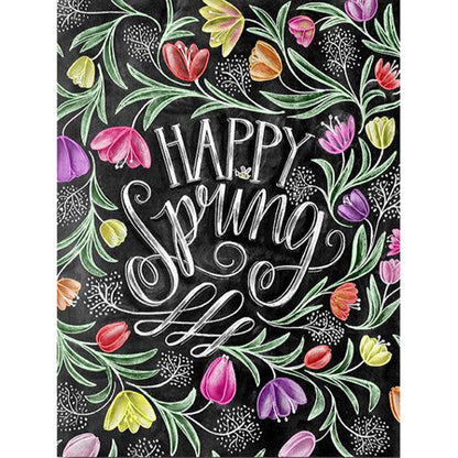 Spring Flowers In English - Full Round Drill Diamond Painting 30*40CM