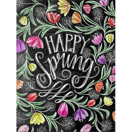 Spring Flowers In English - Full Round Drill Diamond Painting 30*40CM