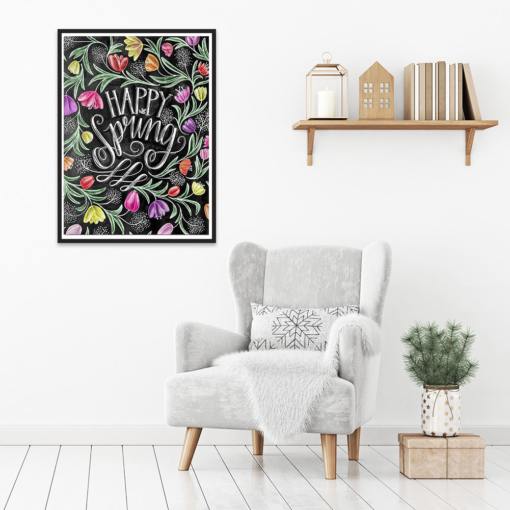 Spring Flowers In English - Full Round Drill Diamond Painting 30*40CM