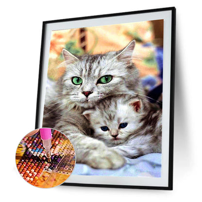 Cat - Full Round Drill Diamond Painting 30*40CM