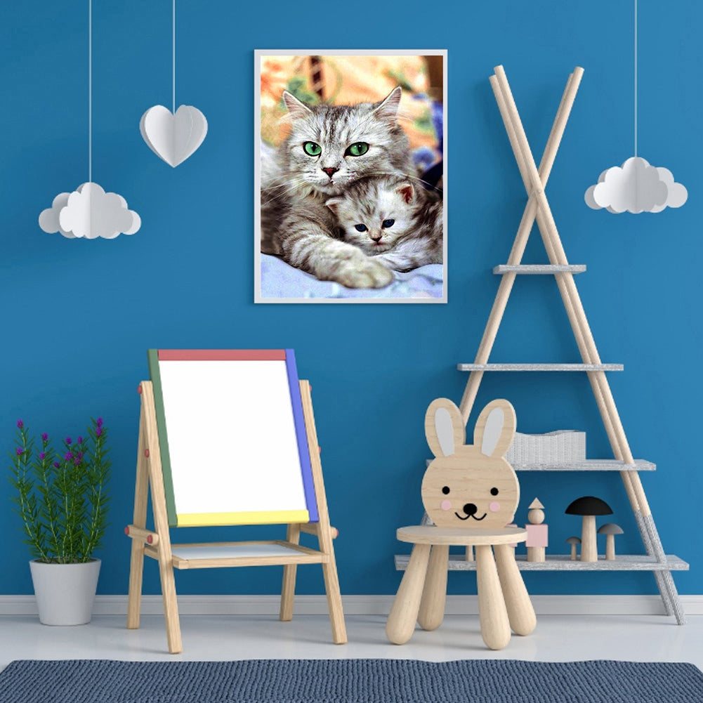 Cat - Full Round Drill Diamond Painting 30*40CM