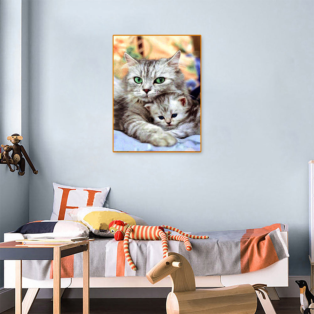 Cat - Full Round Drill Diamond Painting 30*40CM