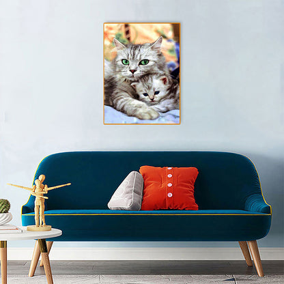 Cat - Full Round Drill Diamond Painting 30*40CM