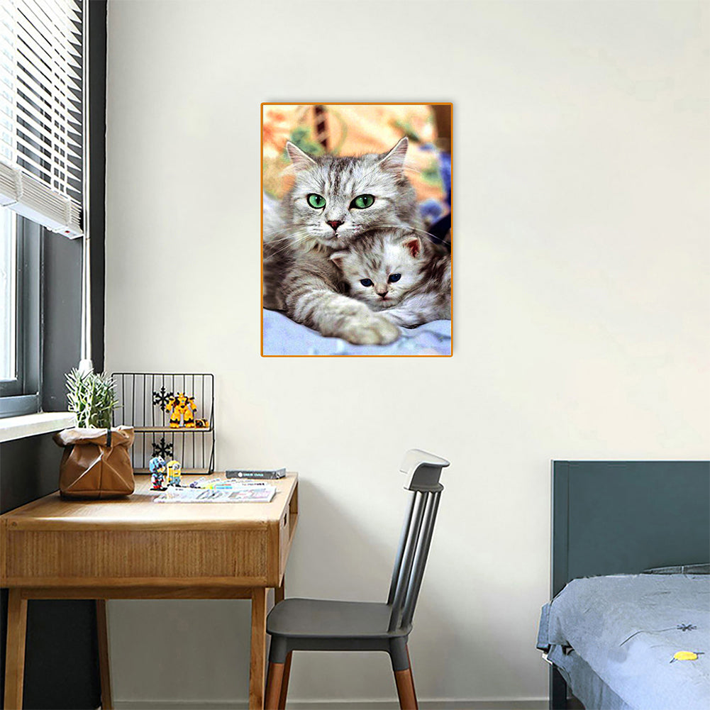 Cat - Full Round Drill Diamond Painting 30*40CM