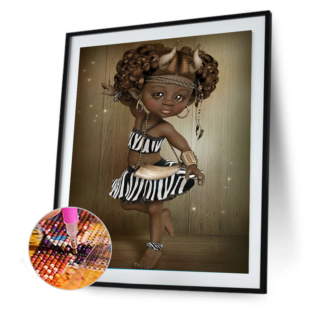 Big Eyes Girl - Full Round Drill Diamond Painting 30*40CM