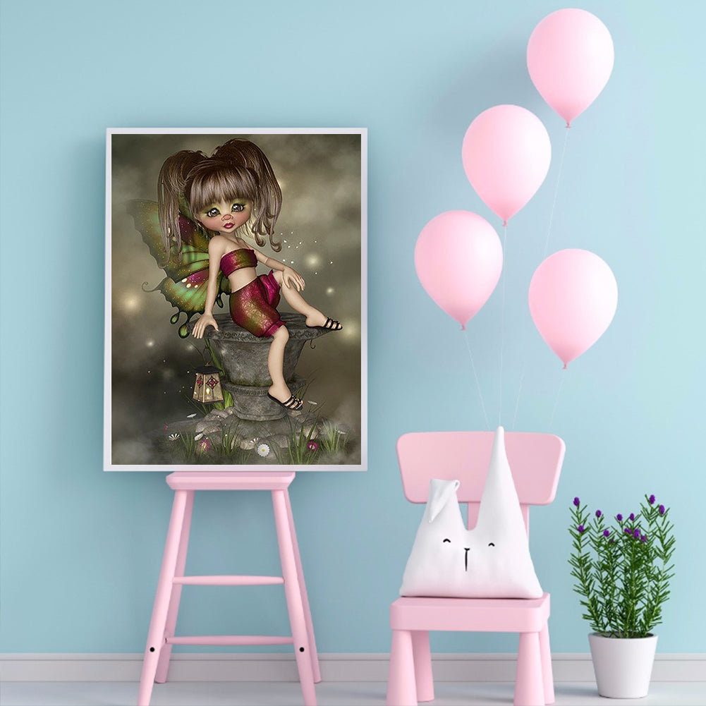 Big Eyes Girl - Full Round Drill Diamond Painting 30*40CM