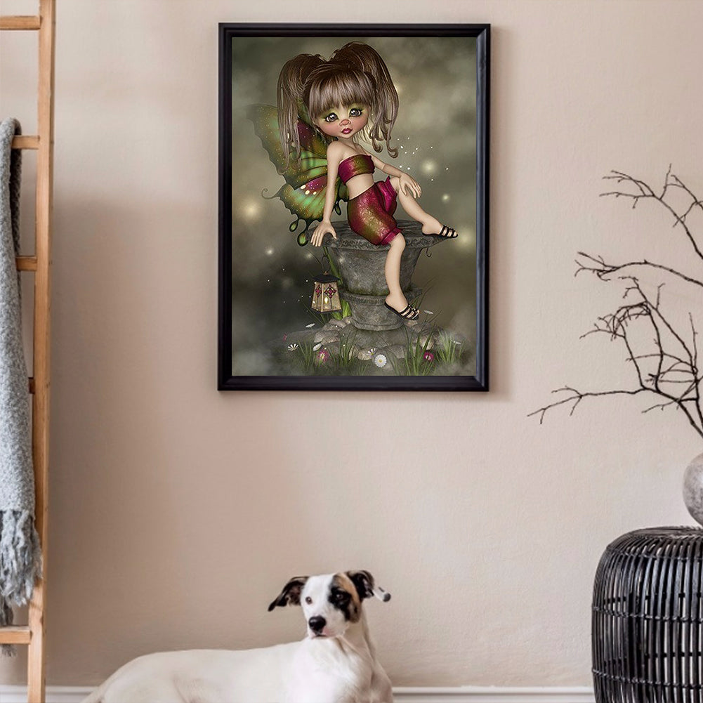 Big Eyes Girl - Full Round Drill Diamond Painting 30*40CM