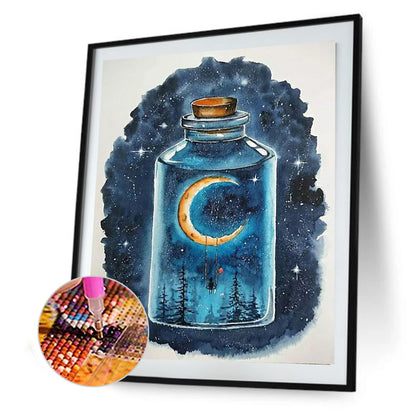 Moon Luminous Bottle - Full Round Drill Diamond Painting 30*40CM