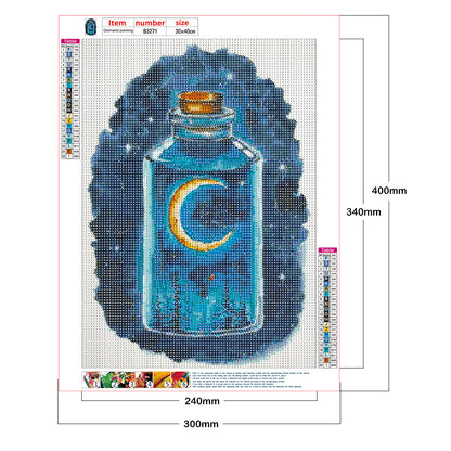 Moon Luminous Bottle - Full Round Drill Diamond Painting 30*40CM