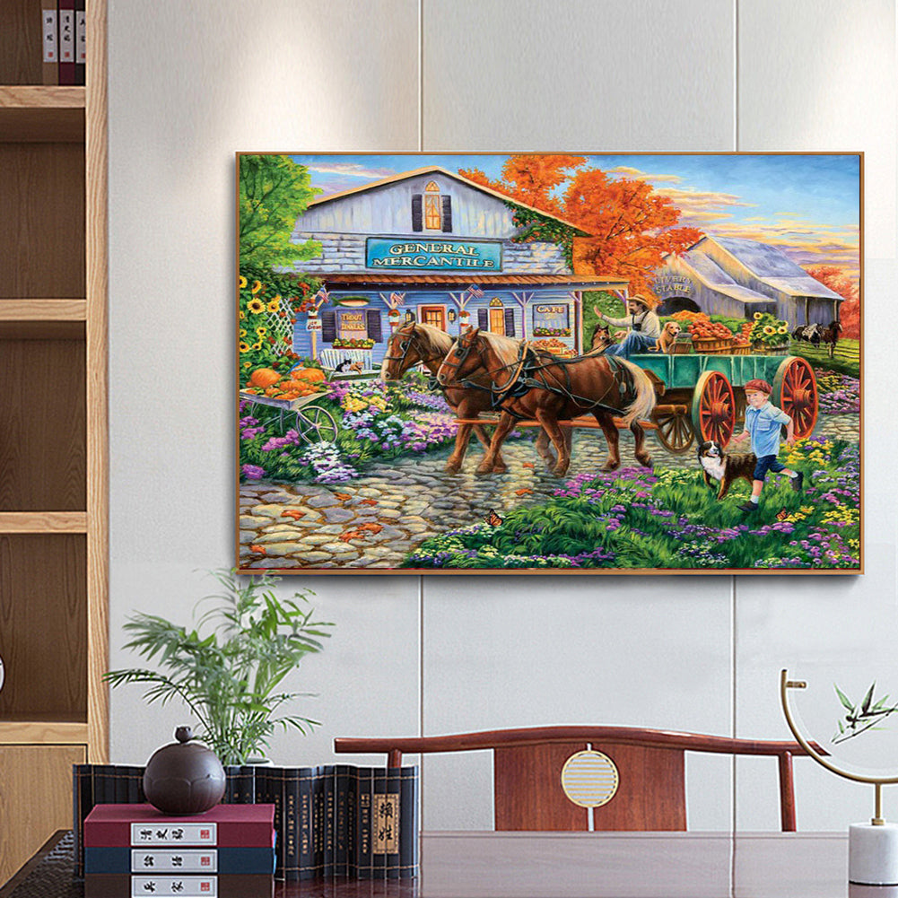 House Scenery - Full Round Drill Diamond Painting 40*30CM