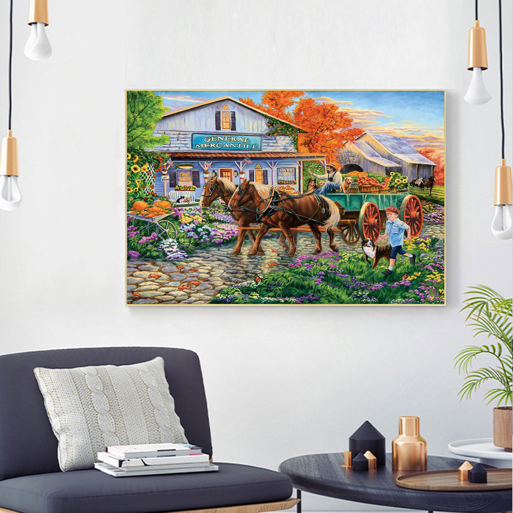 House Scenery - Full Round Drill Diamond Painting 40*30CM