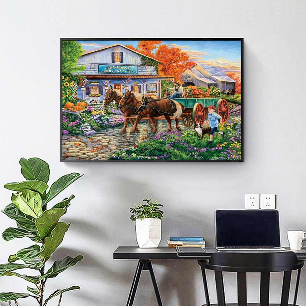House Scenery - Full Round Drill Diamond Painting 40*30CM