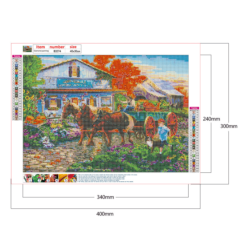 House Scenery - Full Round Drill Diamond Painting 40*30CM