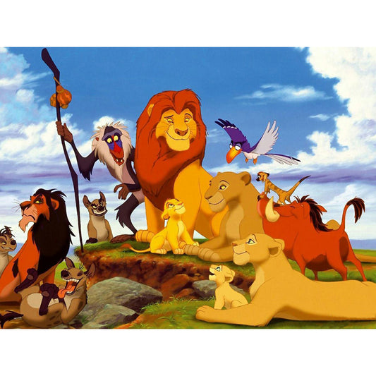 Lion King Animation - Full Round Drill Diamond Painting 40*30CM