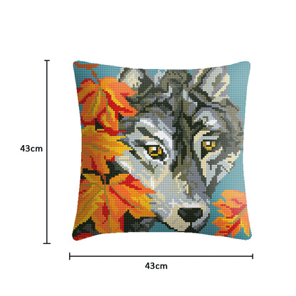 Animal Stamped DIY Cross Stitch Throw Pillowcase 6CT Craft Kit for Car Home