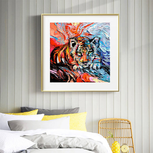 Oil Painting Tiger - Full Square Drill Diamond Painting 40*40CM