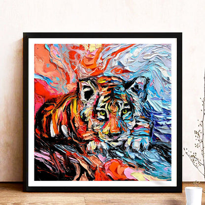 Oil Painting Tiger - Full Square Drill Diamond Painting 40*40CM