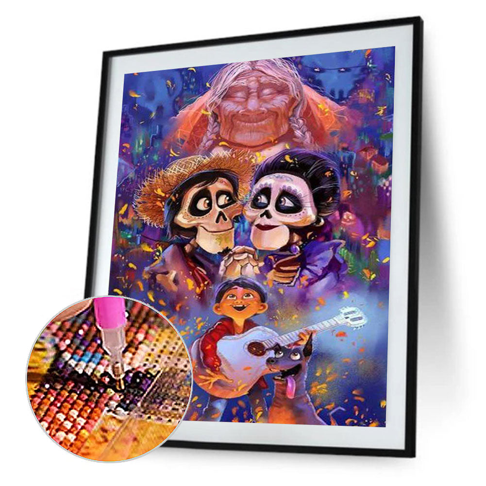 Skull And Little Boy - Full Square Drill Diamond Painting 40*50CM