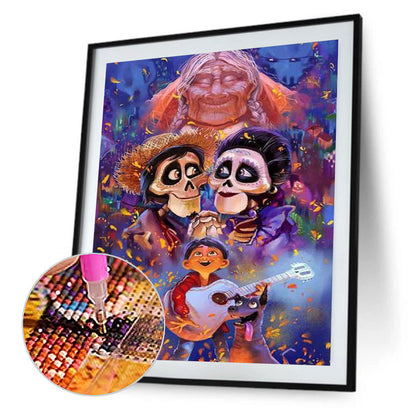 Skull And Little Boy - Full Square Drill Diamond Painting 40*50CM