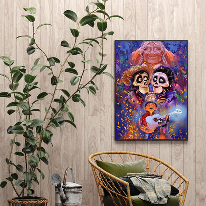 Skull And Little Boy - Full Square Drill Diamond Painting 40*50CM