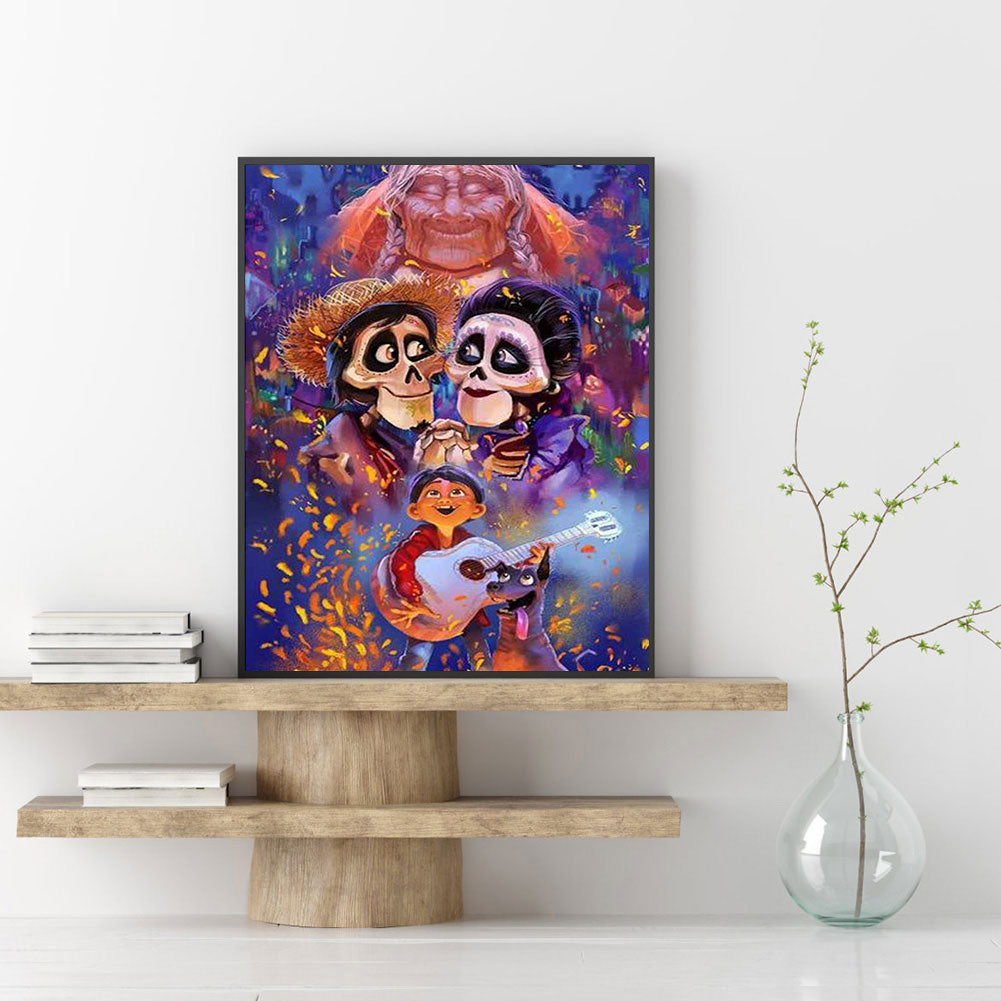 Skull And Little Boy - Full Square Drill Diamond Painting 40*50CM