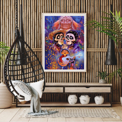 Skull And Little Boy - Full Square Drill Diamond Painting 40*50CM