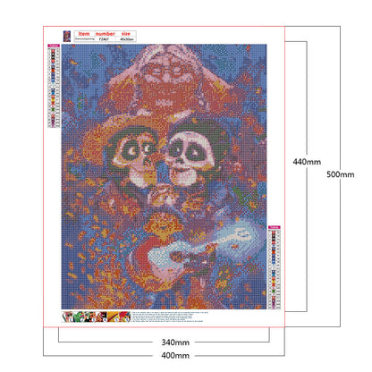 Skull And Little Boy - Full Square Drill Diamond Painting 40*50CM