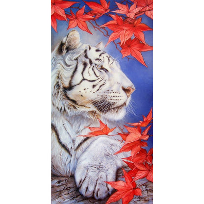 White Tiger - Full Round Drill Diamond Painting 40*80CM