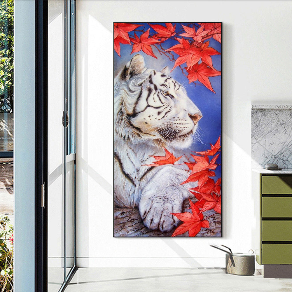 White Tiger - Full Round Drill Diamond Painting 40*80CM