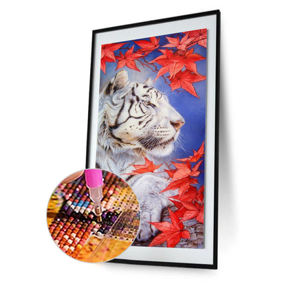 White Tiger - Full Round Drill Diamond Painting 40*80CM