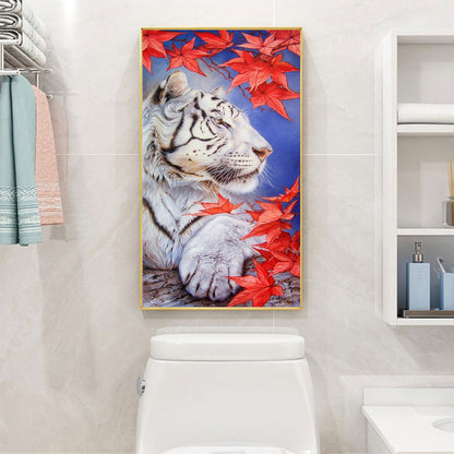 White Tiger - Full Round Drill Diamond Painting 40*80CM