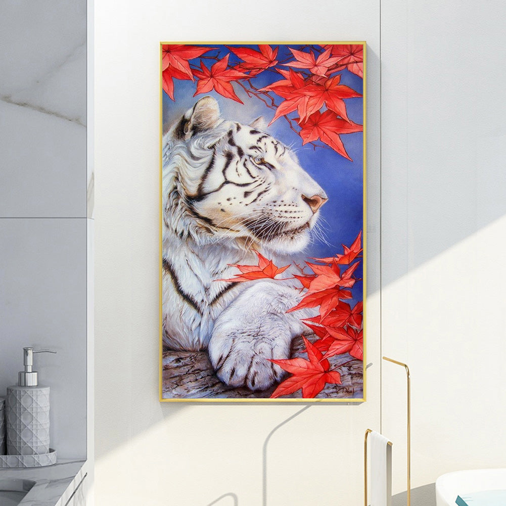 White Tiger - Full Round Drill Diamond Painting 40*80CM